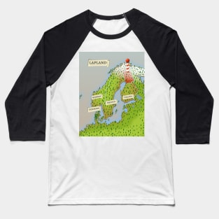 Map Of Lapland Baseball T-Shirt